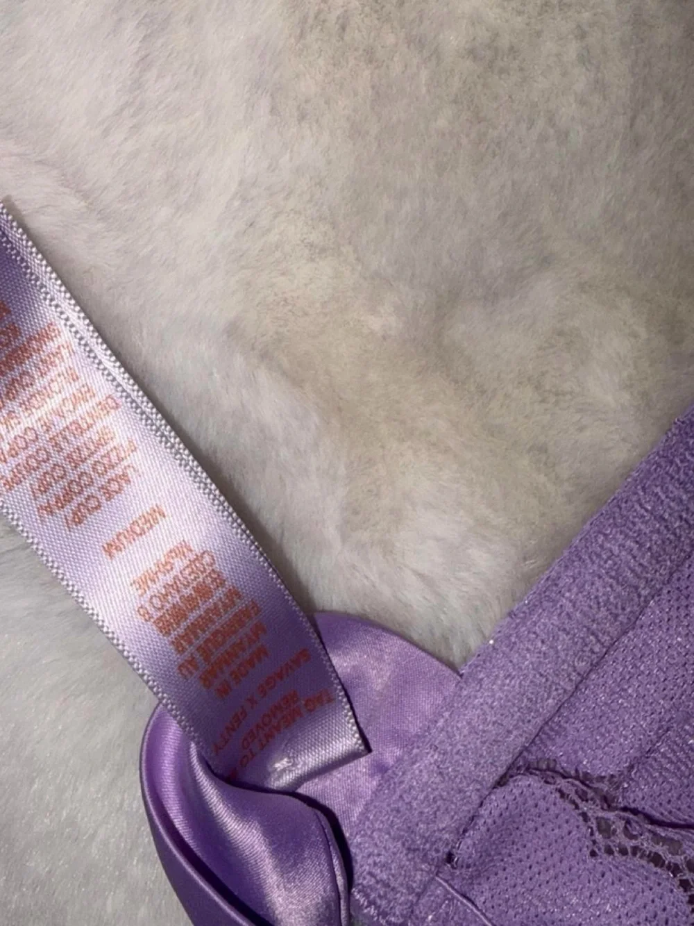 Savage X Fenty Lavender Lace Bralette with Satin Back Tie